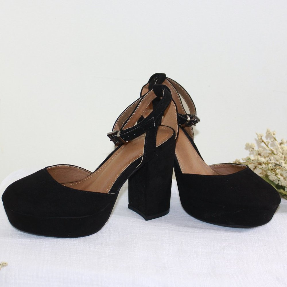 Platform Pumps Black Heels Size 5.5 (35)